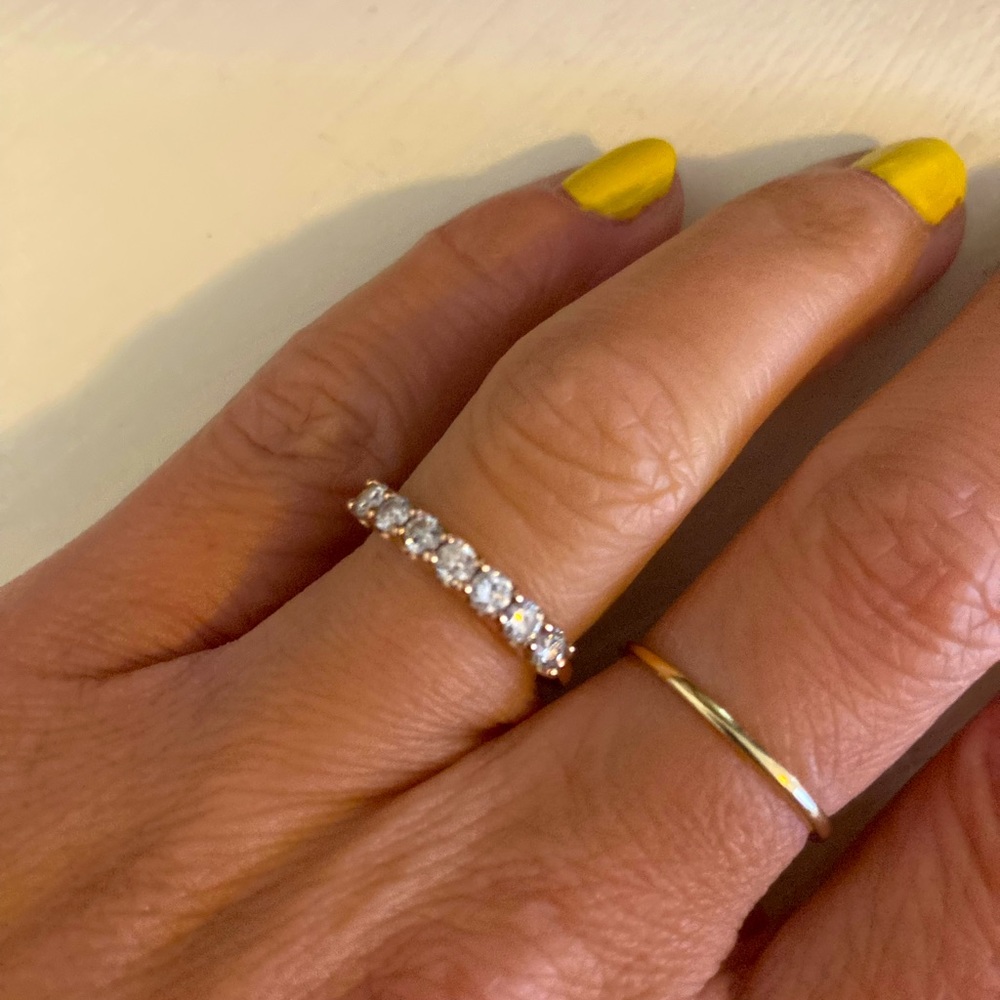 14K Rose Gold diamond band
